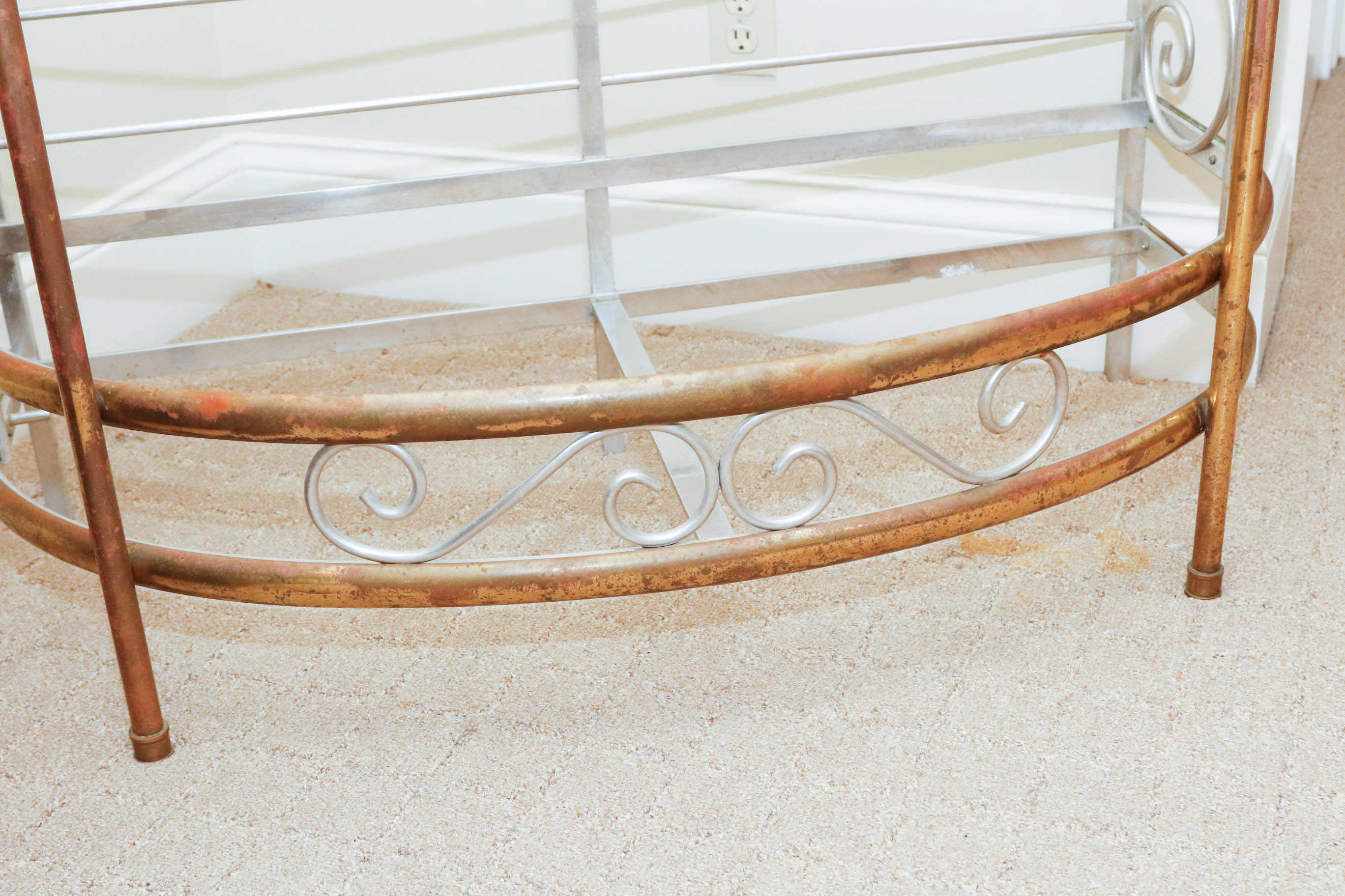 Steel, Brass and Glass Etagere