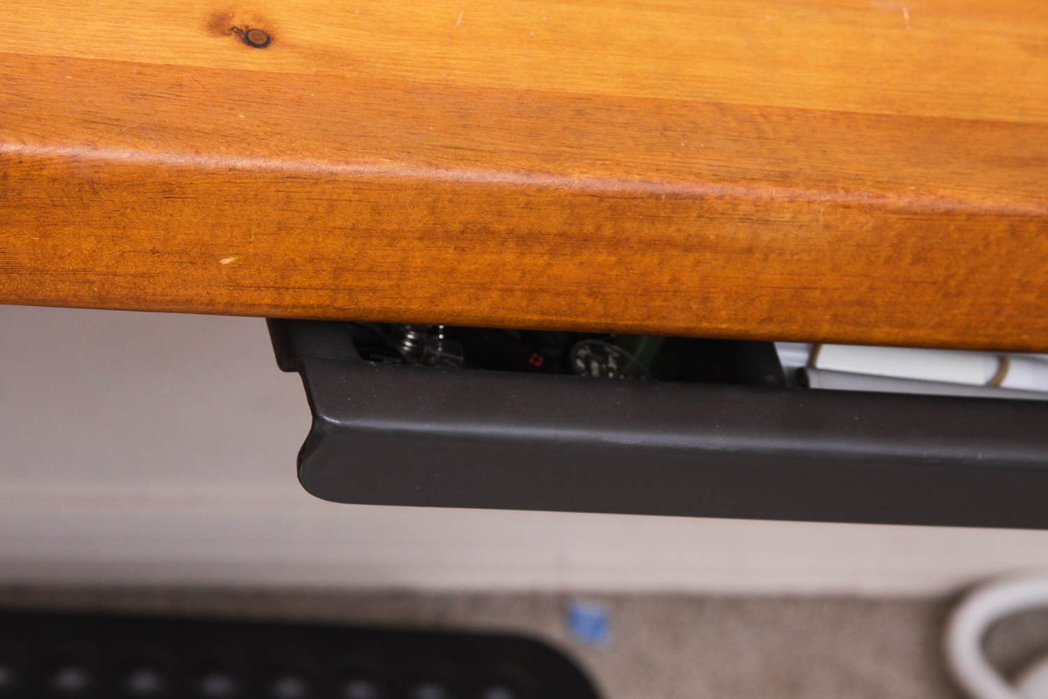 One Layer Desk and Attached Filing Cabinet