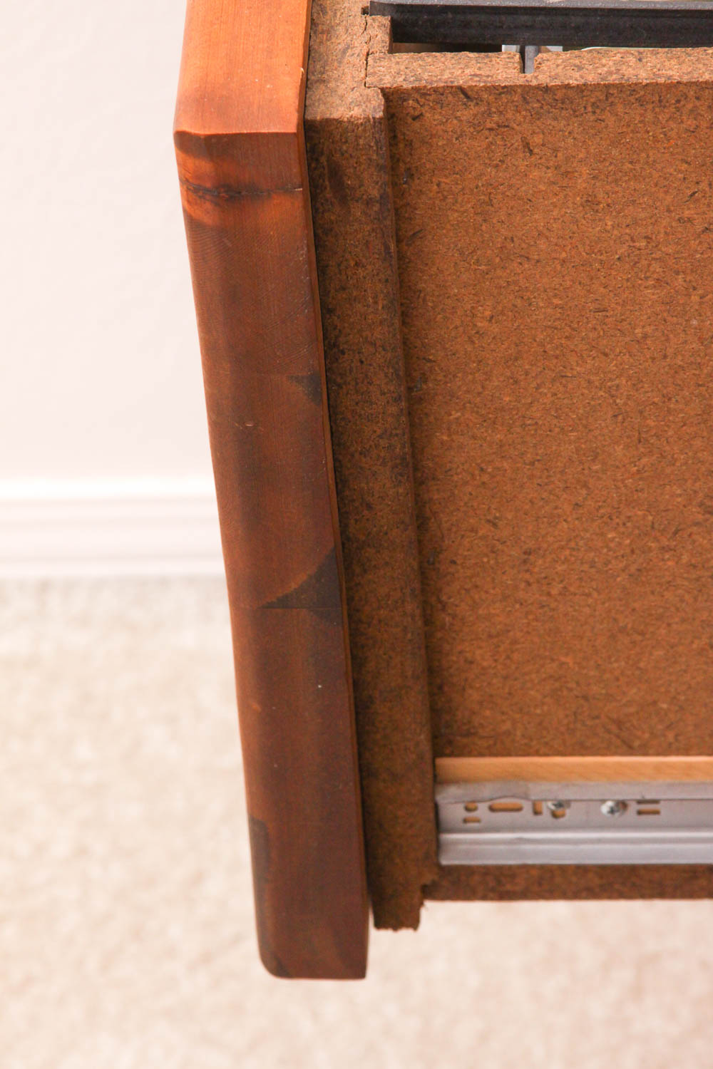 One Layer Desk and Attached Filing Cabinet