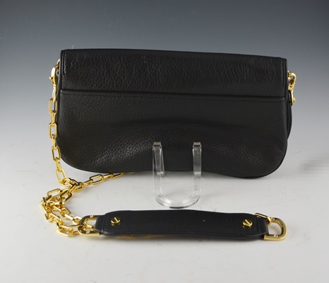 Tory Burch Black Leather Crossbody with Bold Insignia