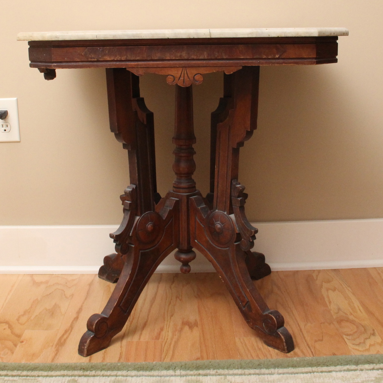 Antique Eastlake Marble Top Parlor Table