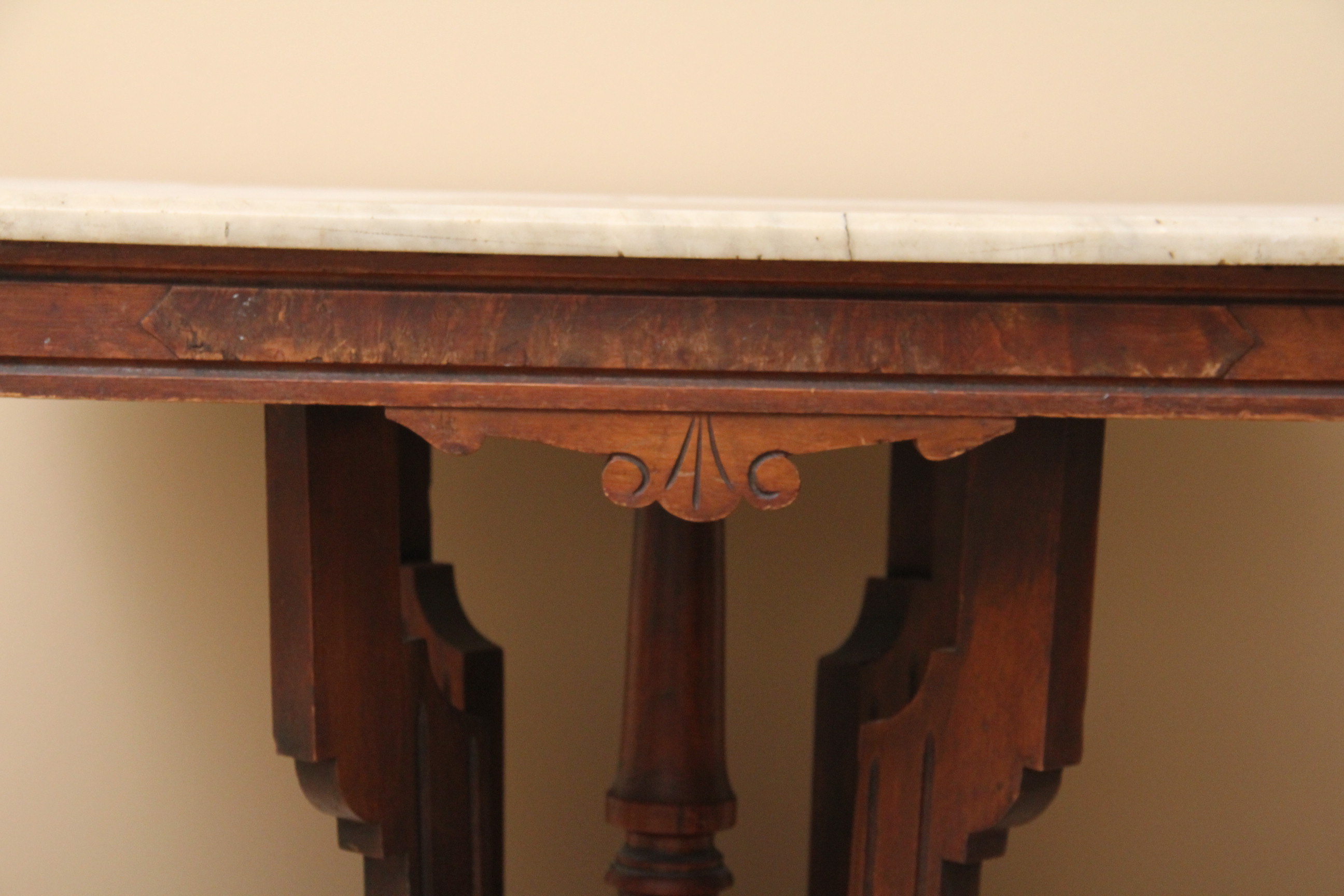 Antique Eastlake Marble Top Parlor Table