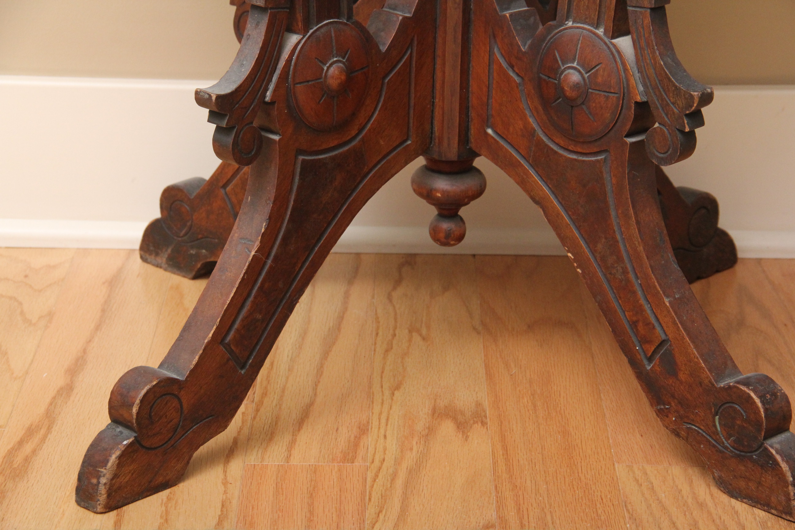 Antique Eastlake Marble Top Parlor Table