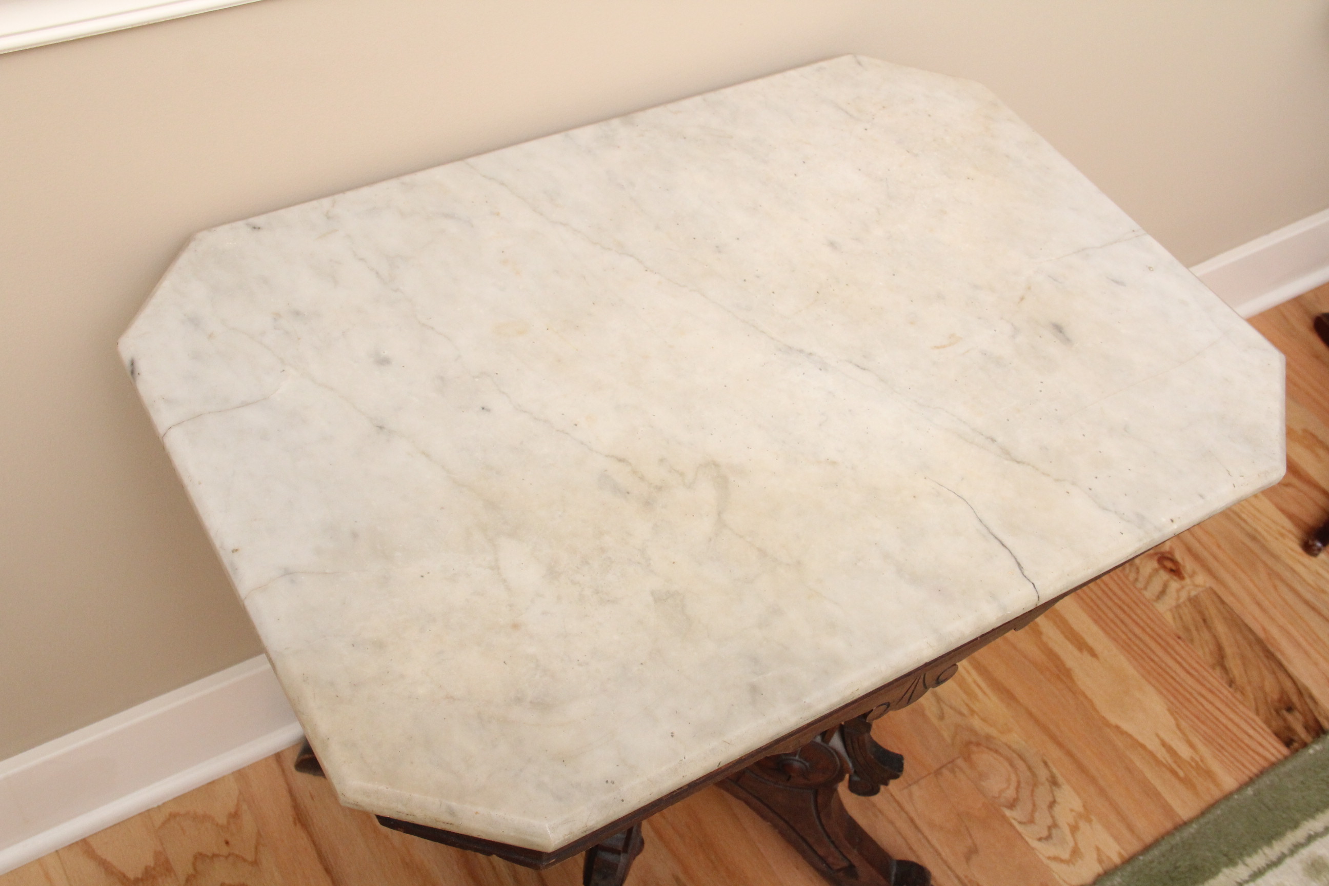 Antique Eastlake Marble Top Parlor Table