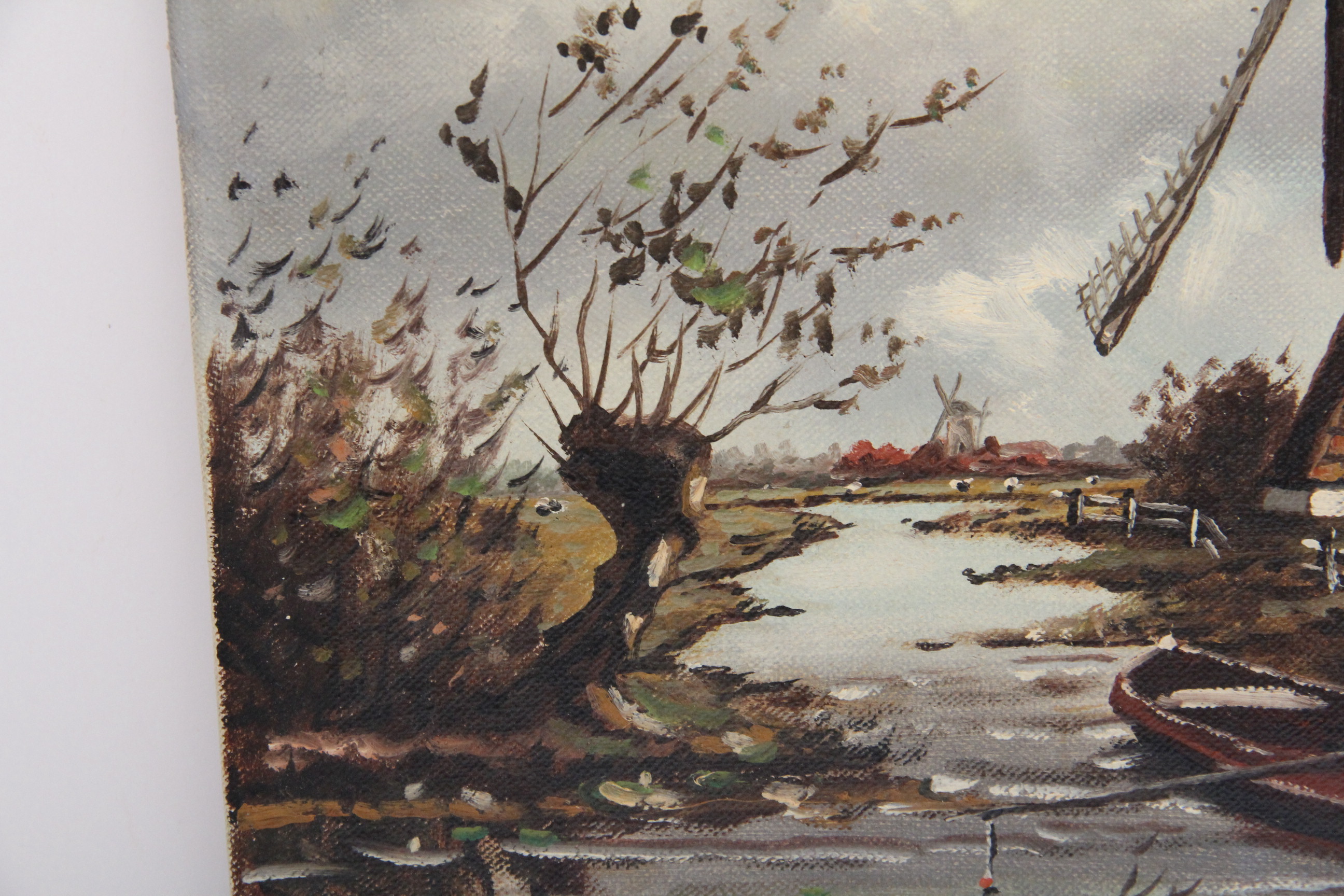 Signed Joseph Brocken Windmill Oil Painting