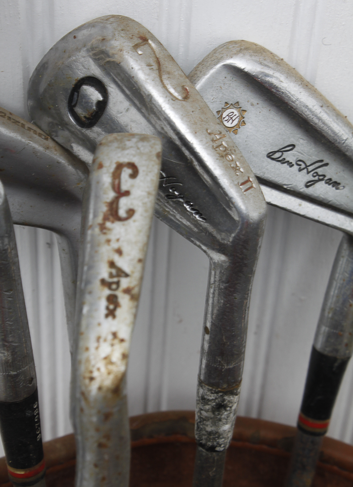 Vintage Golf Clubs And Bag Featuring Ben Hogan