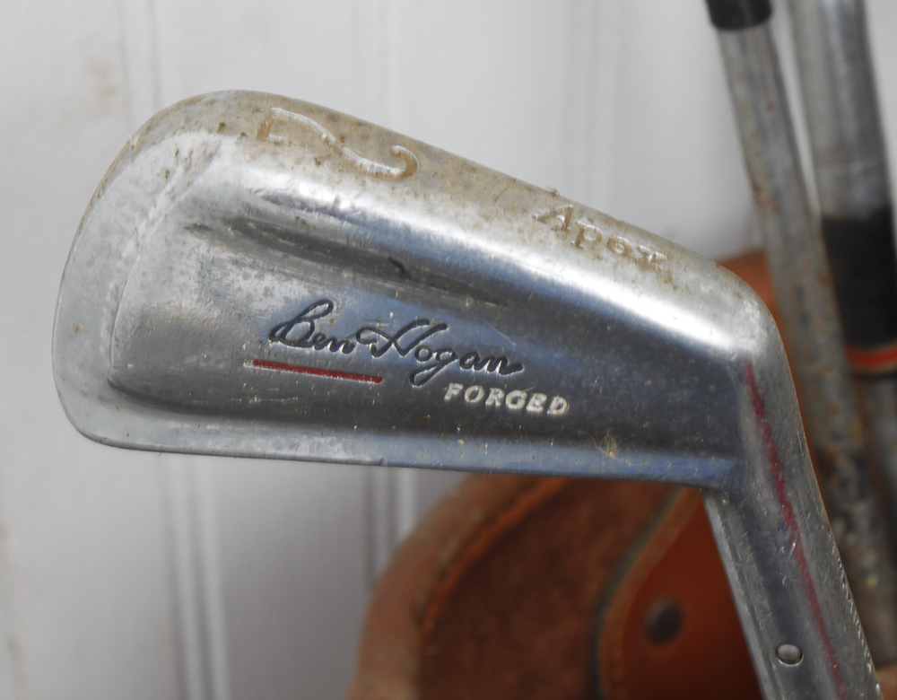 Vintage Golf Clubs And Bag Featuring Ben Hogan