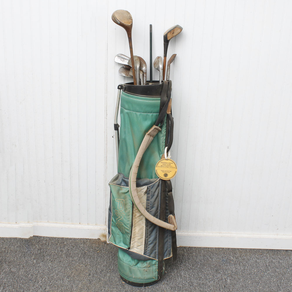 Vintage Golf Clubs And Bag