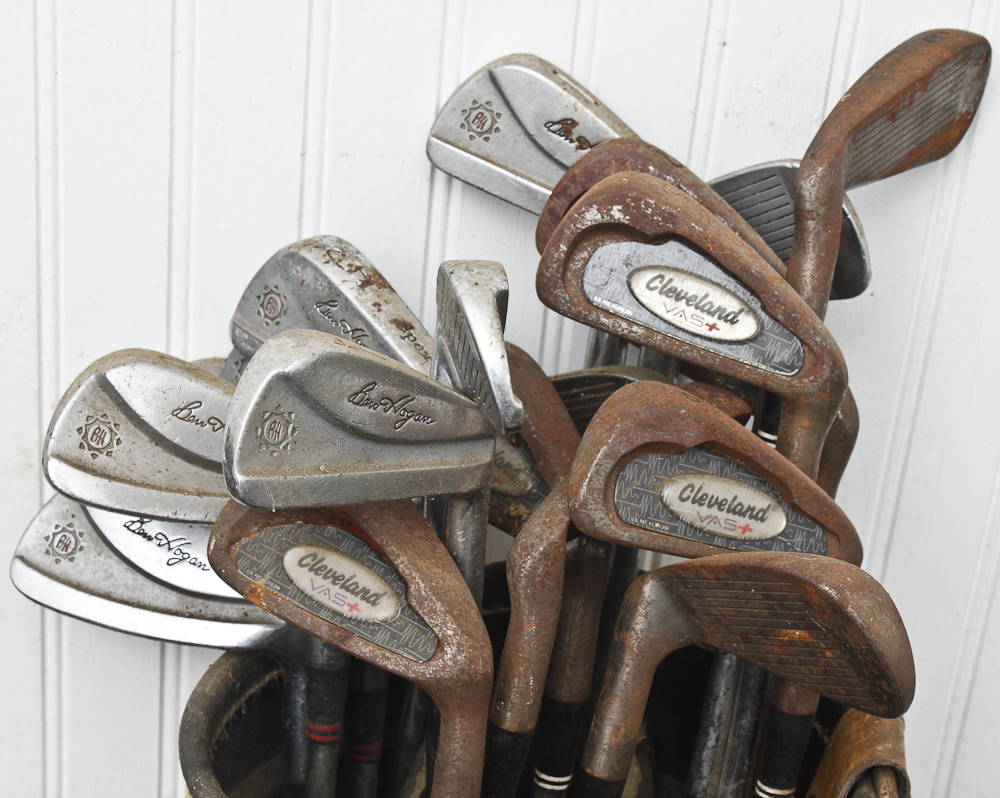 Vintage Georgia Tech Golf Bag And Golf Clubs