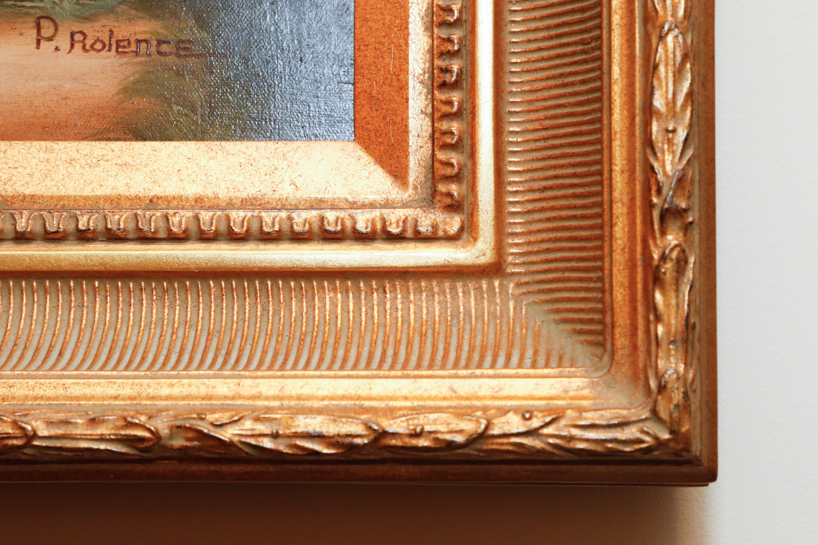 P. Rolence Folk Art Print on Canvas of Himalayan Rabbits Eating Cabbage