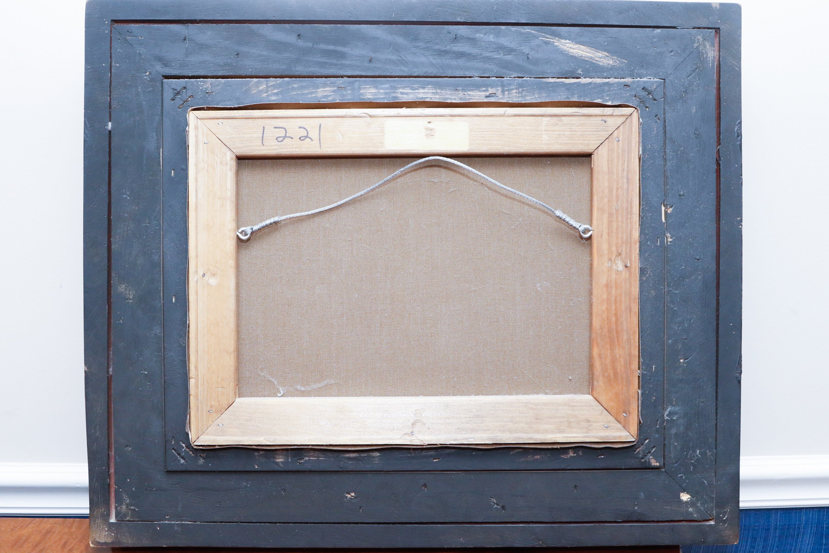 P. Rolence Folk Art Print on Canvas of Himalayan Rabbits Eating Cabbage