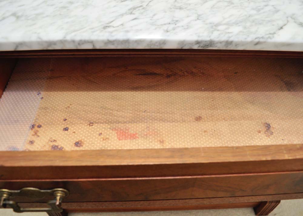 Antique Marble Top Victorian Walnut Washstand