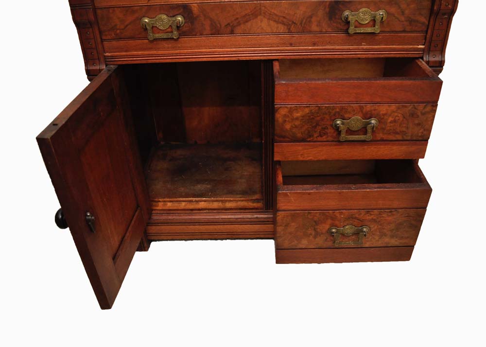 Antique Marble Top Victorian Walnut Washstand