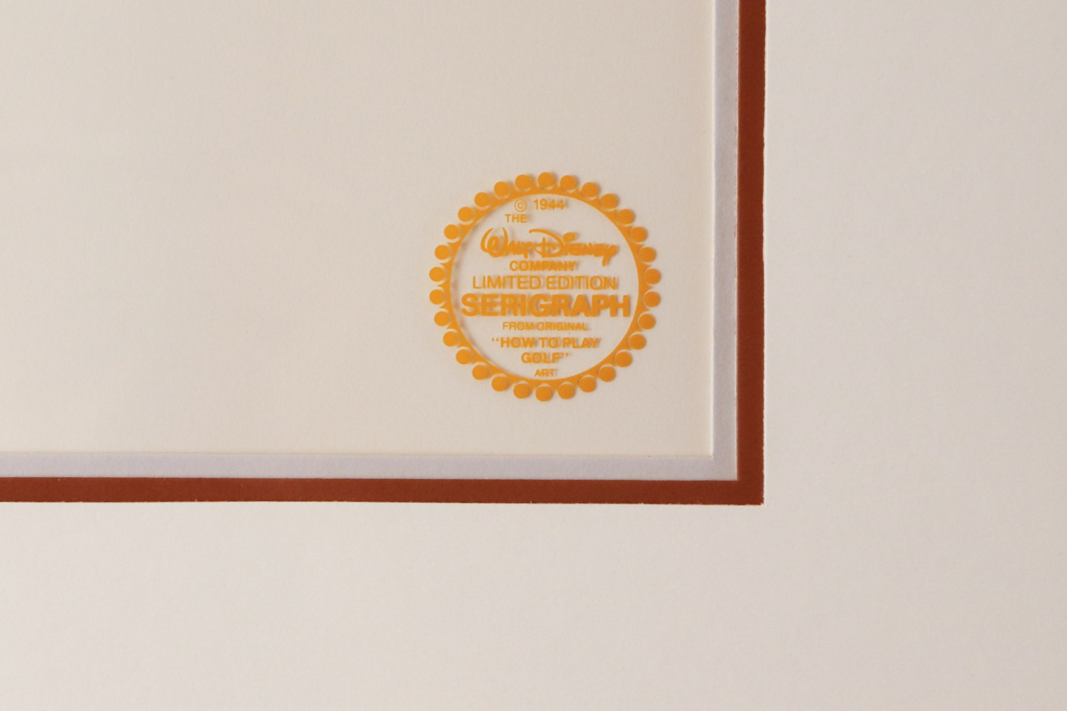 1944 Walt Disney Company Limited Edition Serigraph Cel