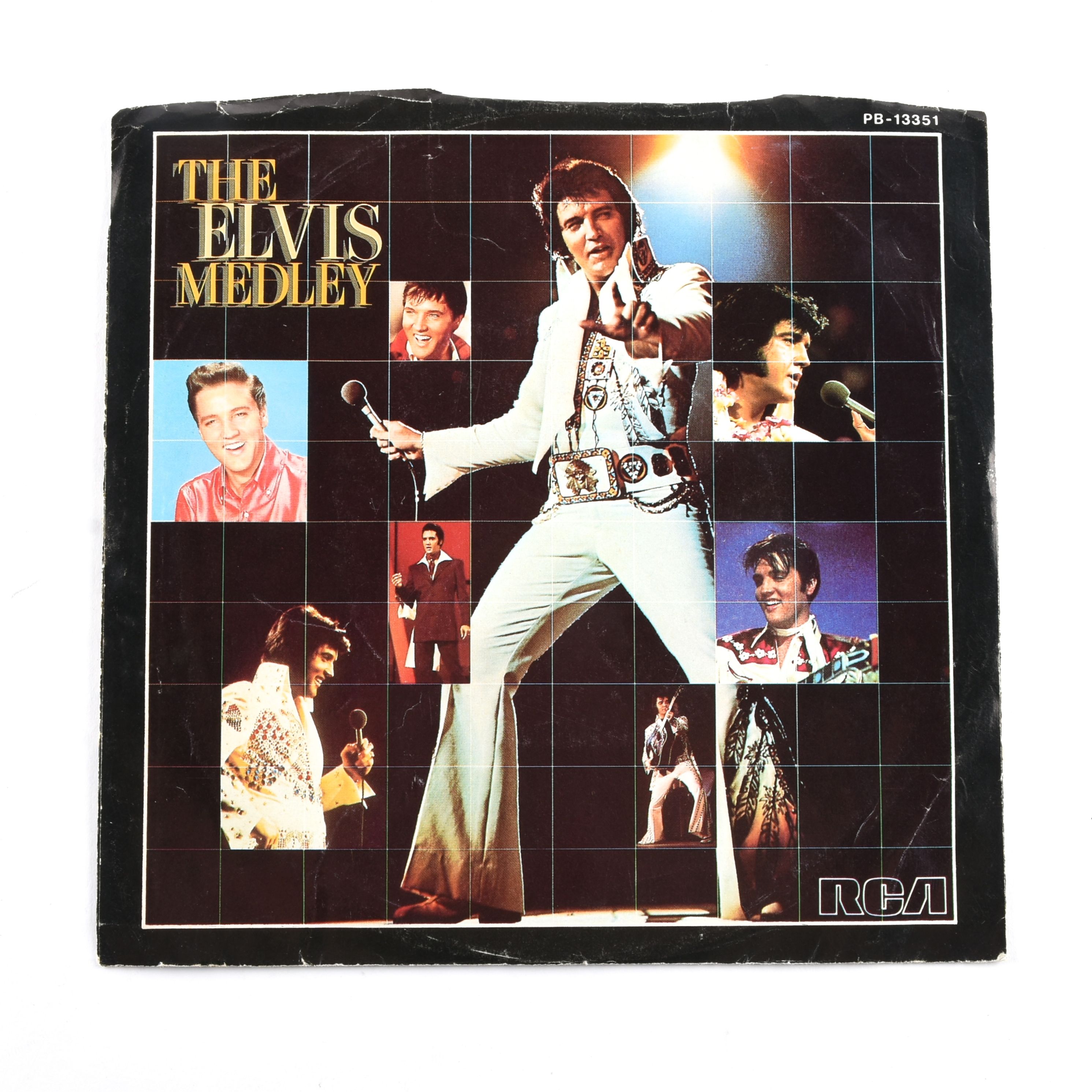 Elvis Presley "The Elvis Medley" Black Label 45 Record with Cover