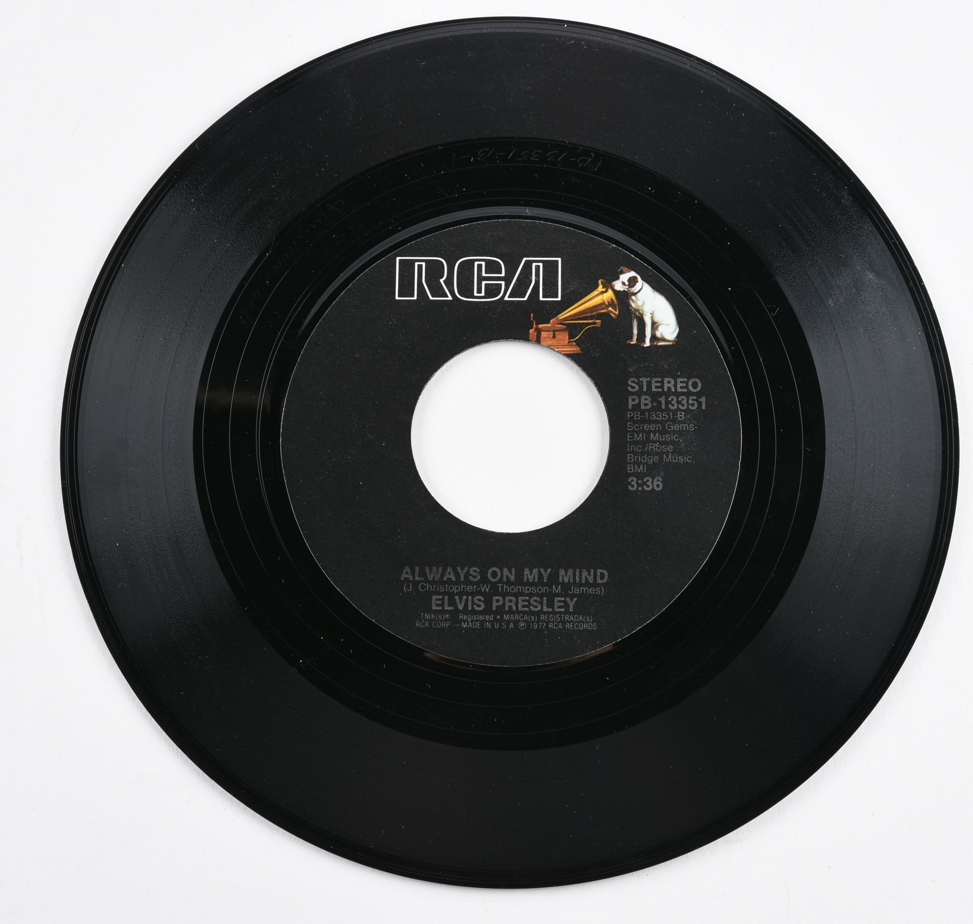 Elvis Presley "The Elvis Medley" Black Label 45 Record with Cover