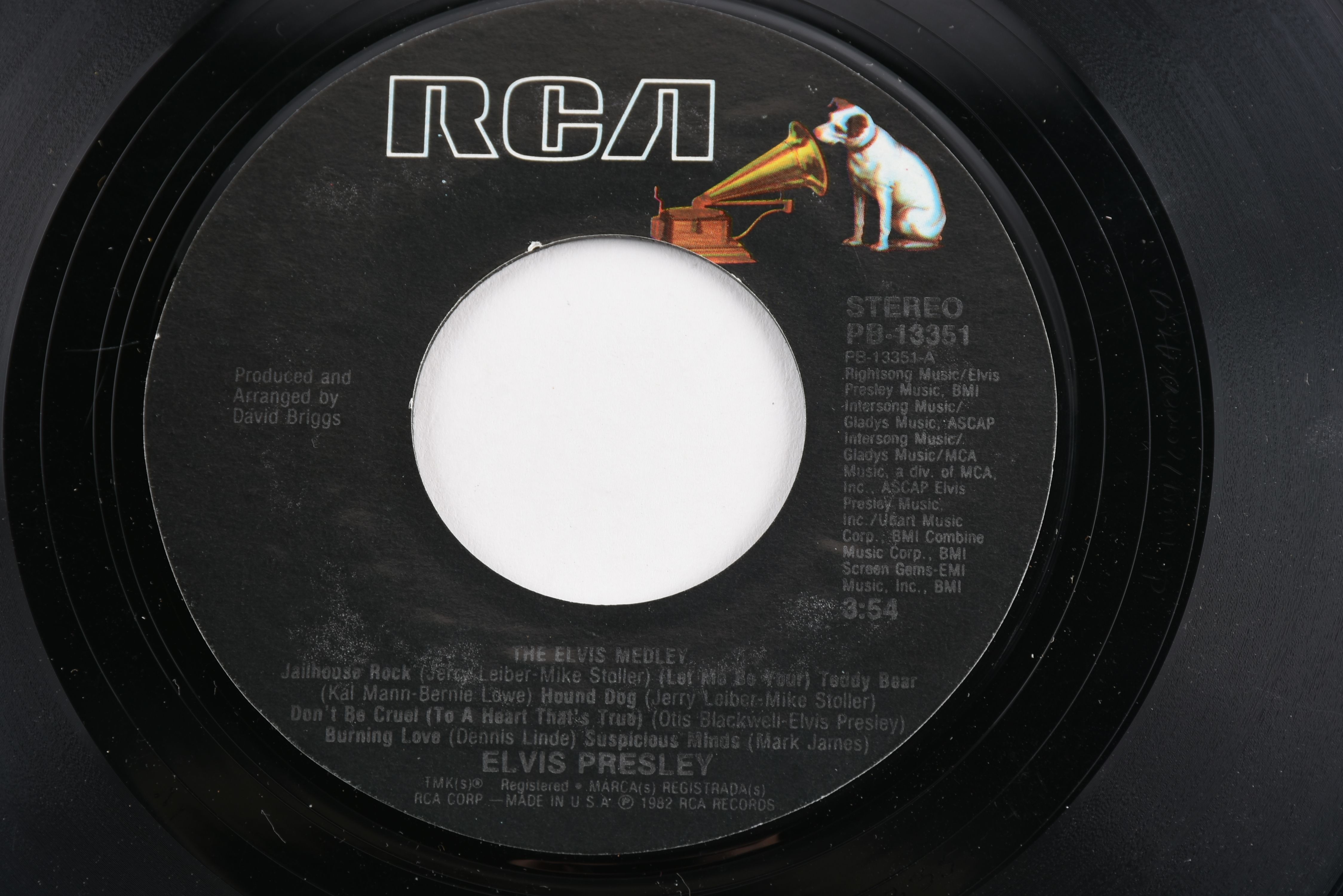 Elvis Presley "The Elvis Medley" Black Label 45 Record with Cover