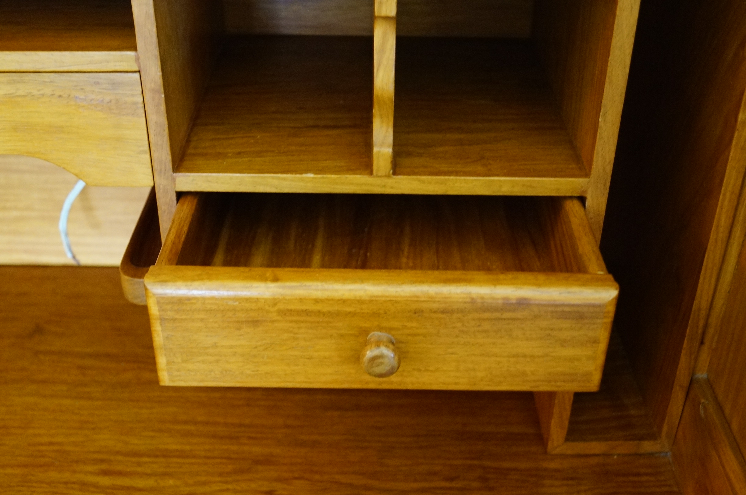Roll Top Desk in Philippine Narra Wood with Hand Carved Details