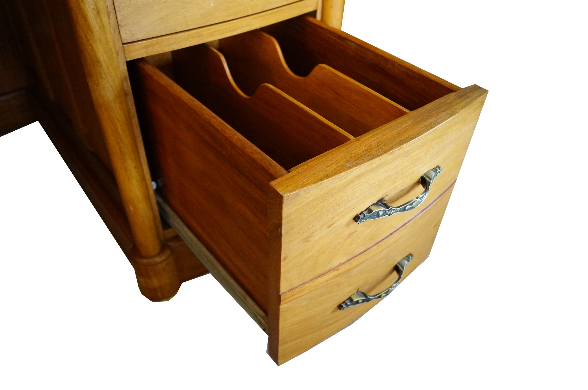 Roll Top Desk in Philippine Narra Wood with Hand Carved Details