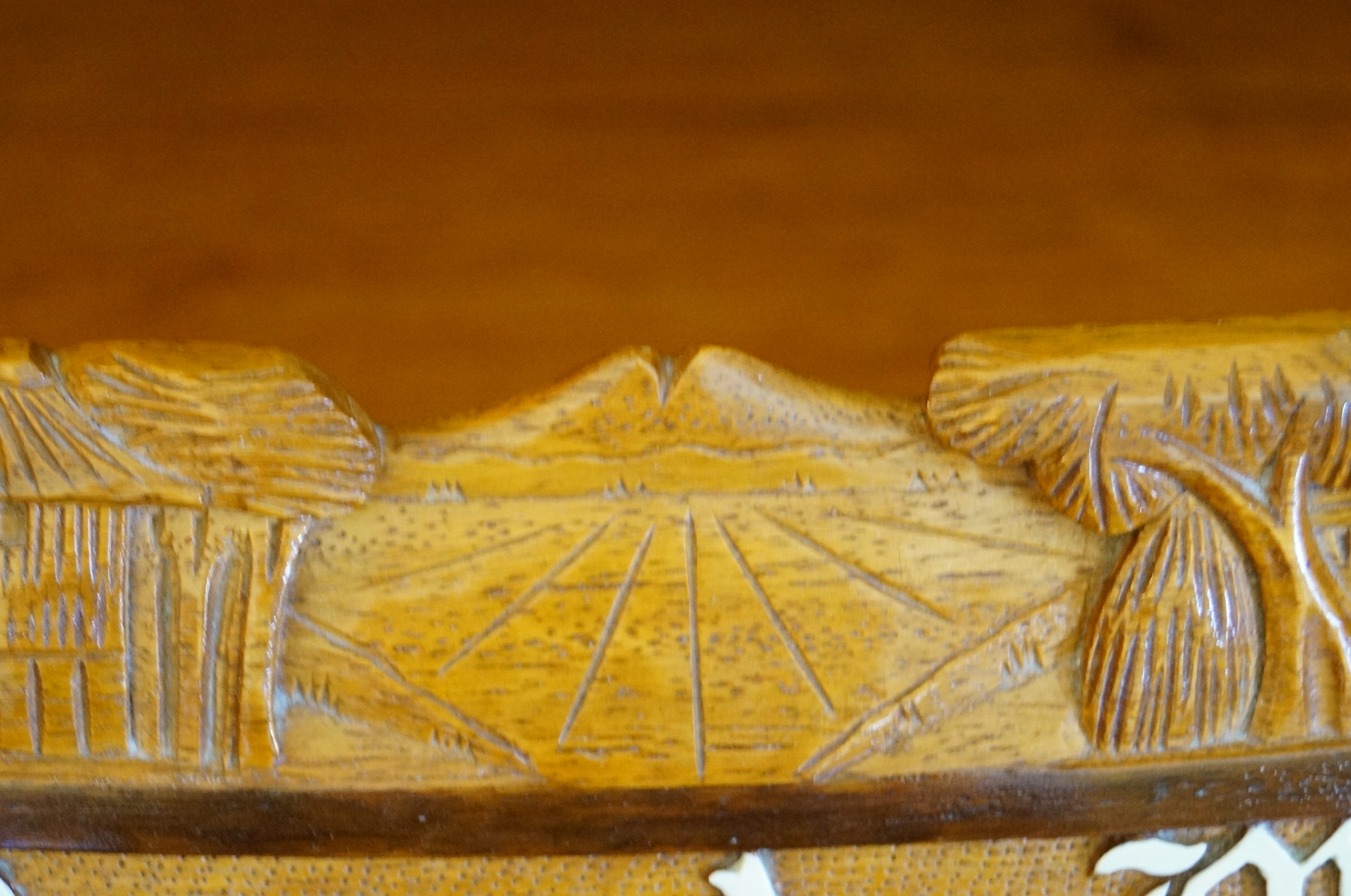 Roll Top Desk in Philippine Narra Wood with Hand Carved Details