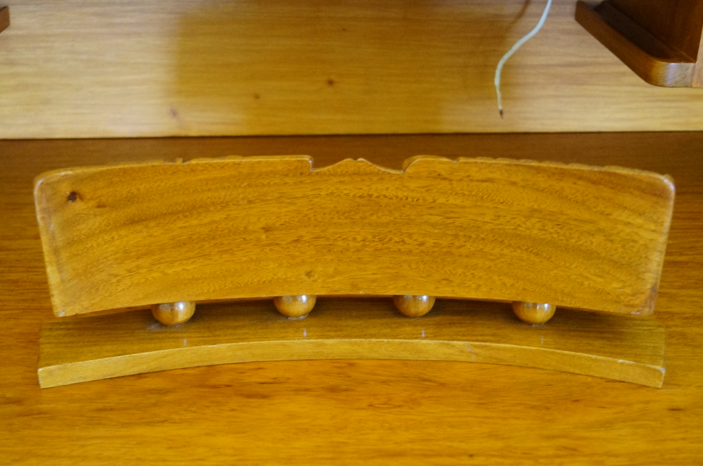 Roll Top Desk in Philippine Narra Wood with Hand Carved Details