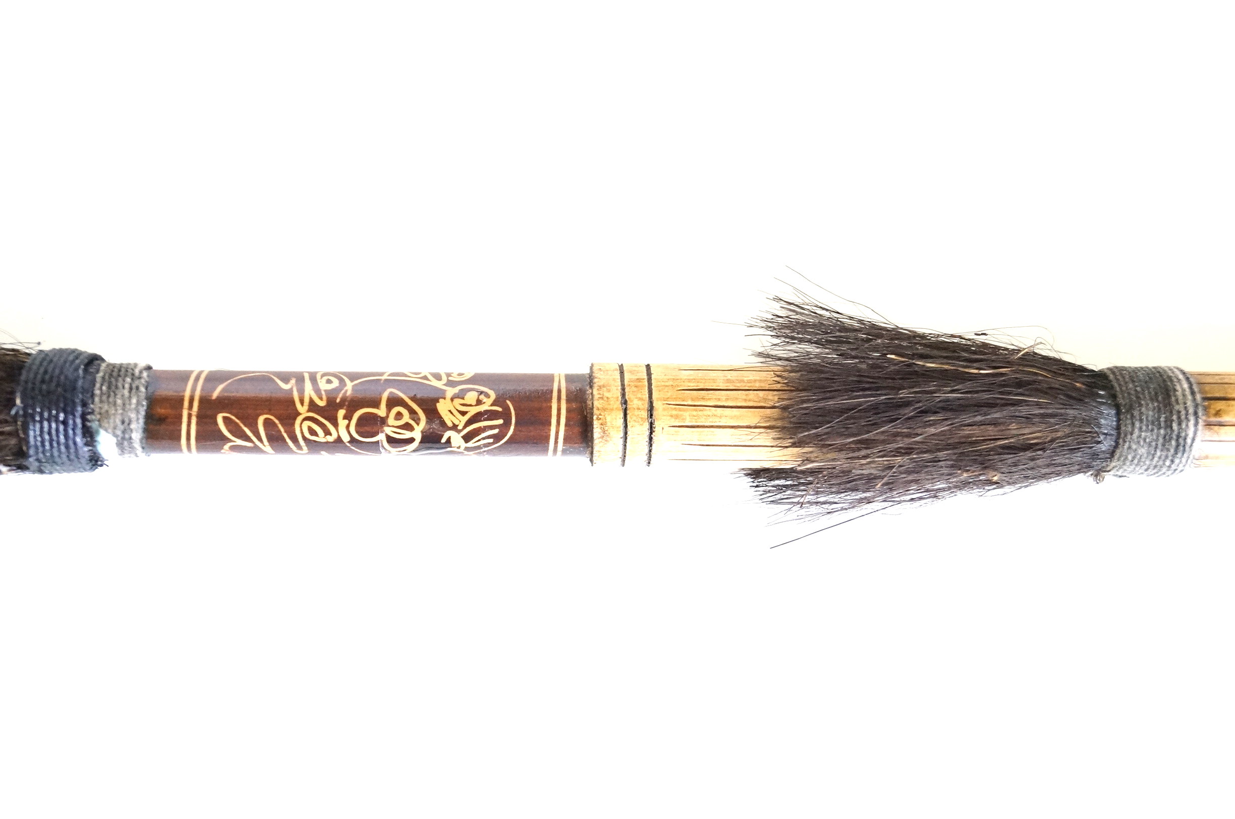 Handcrafted Indonesian Tribal Blow Dart Gun, Darts and Pouch