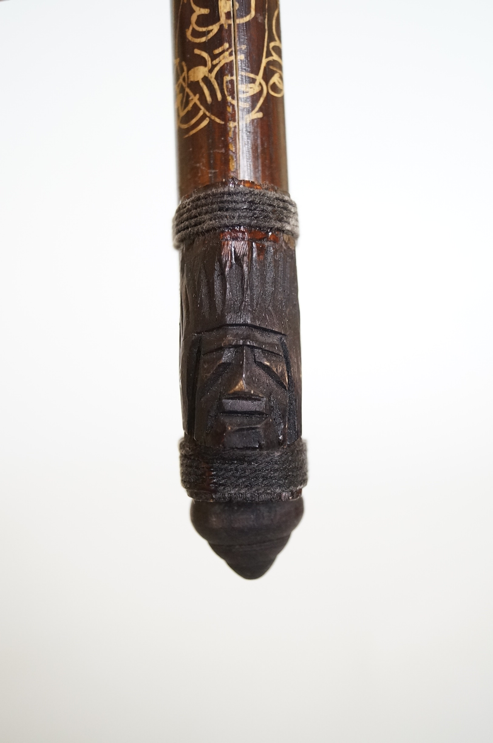 Handcrafted Indonesian Tribal Blow Dart Gun, Darts and Pouch