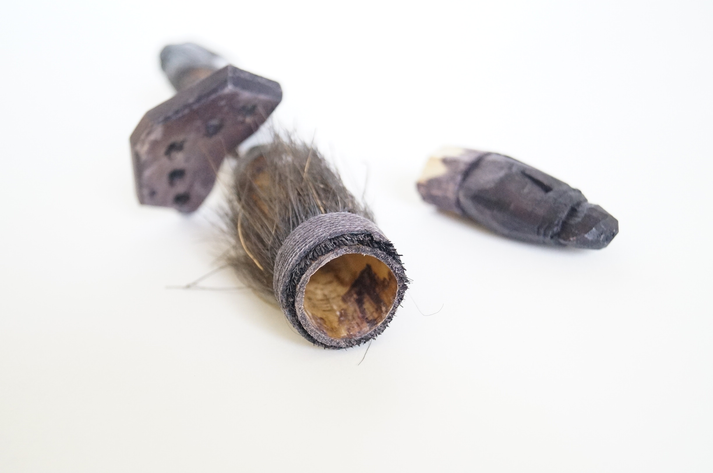 Handcrafted Indonesian Tribal Blow Dart Gun, Darts and Pouch