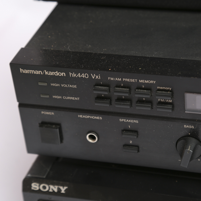 Sony CD Player, Harmon/Kardon Receiver and Boston Speaker