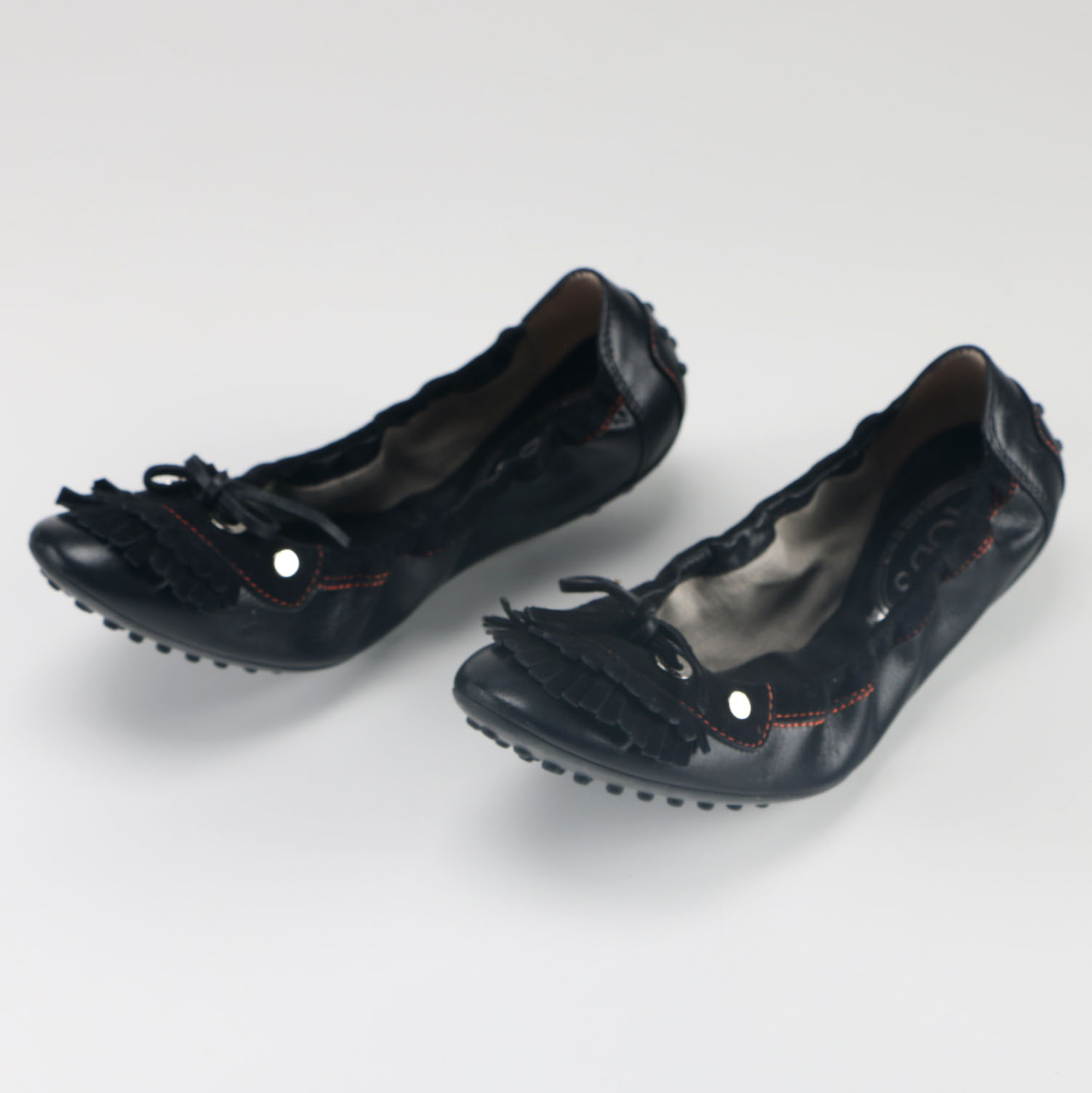Pair of Tod's Ballerina Flats with Fringe