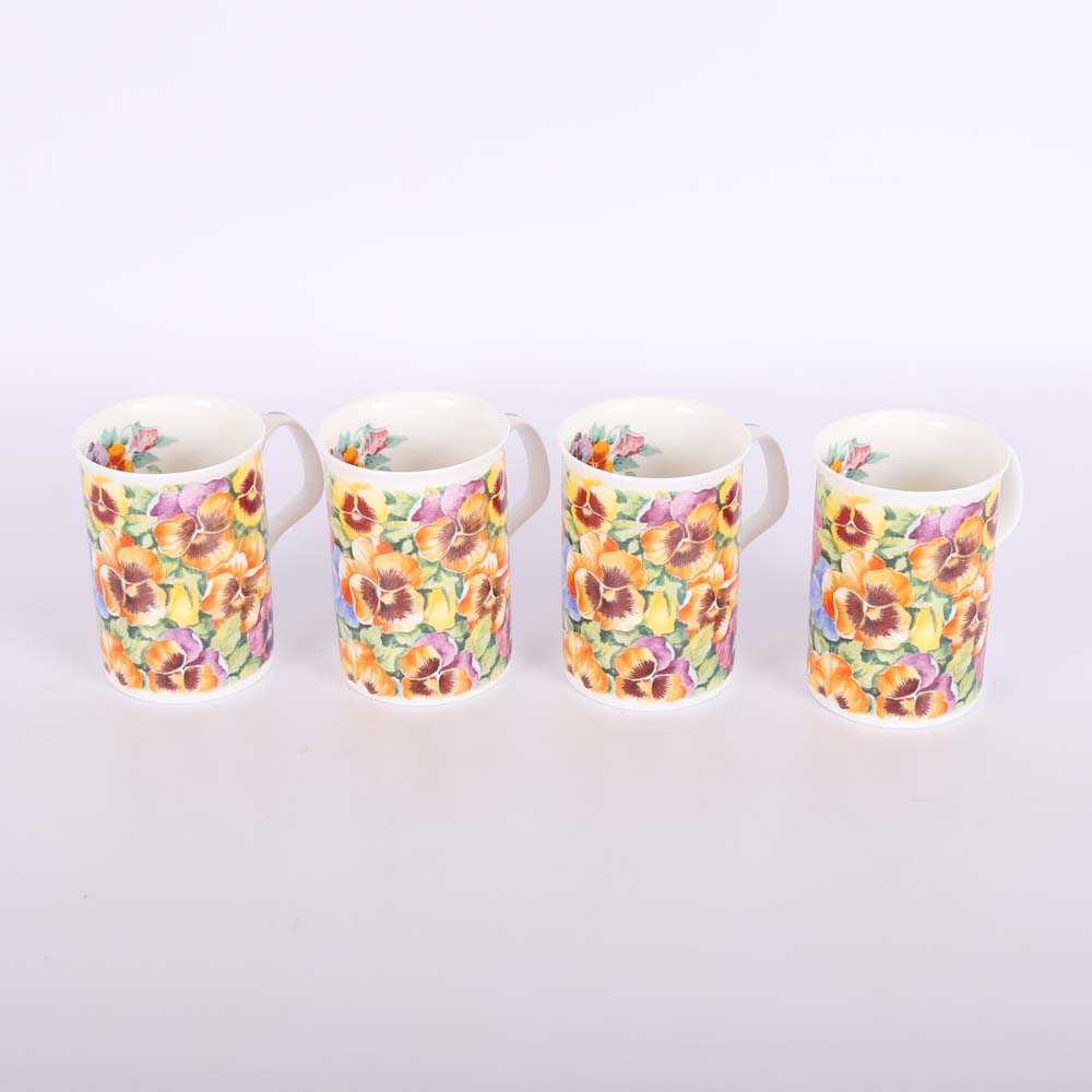Roy Kirkham "Pansy" Bone China Mugs