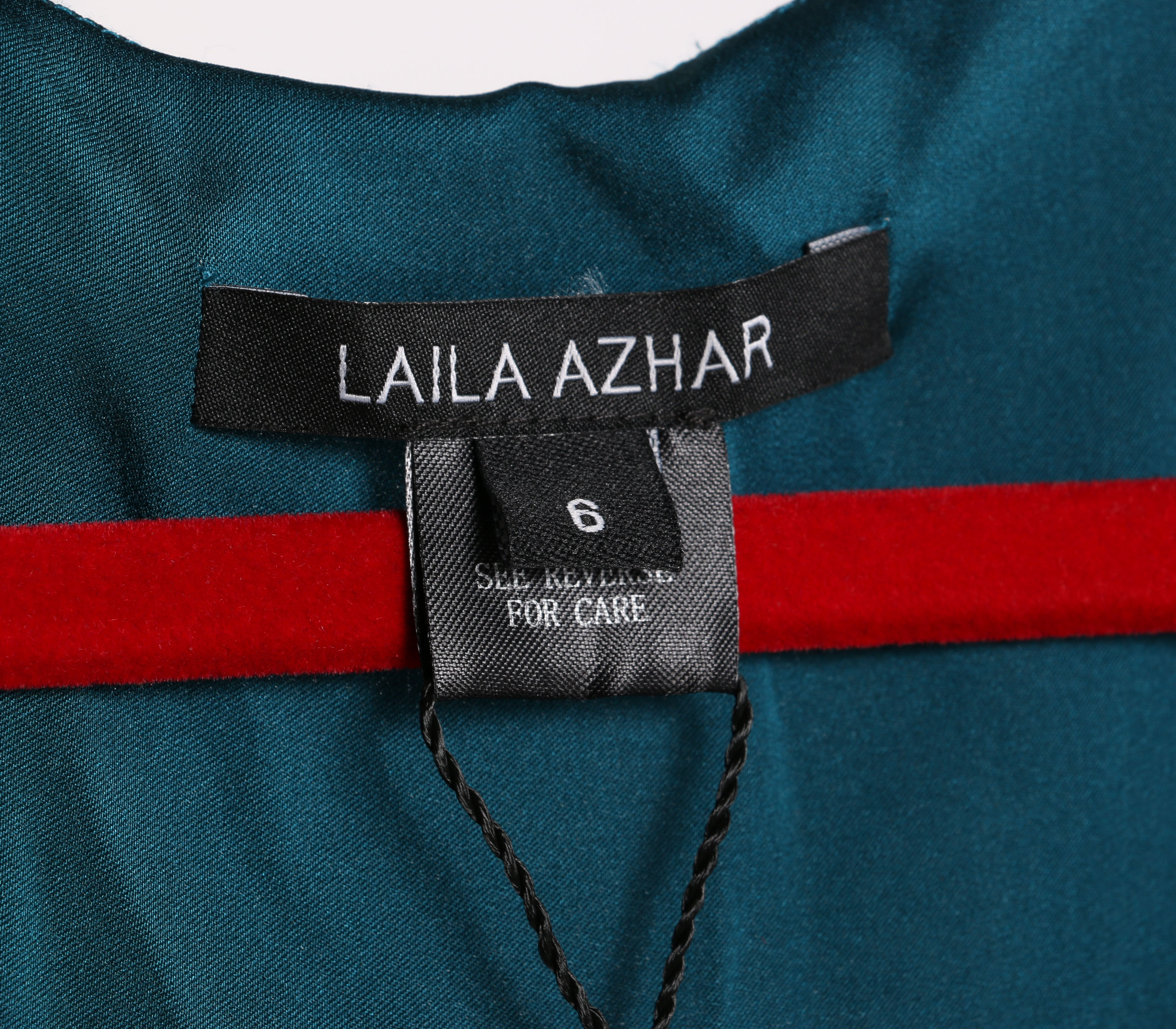 Laila Azhar Teal Ruched Cocktail Dress