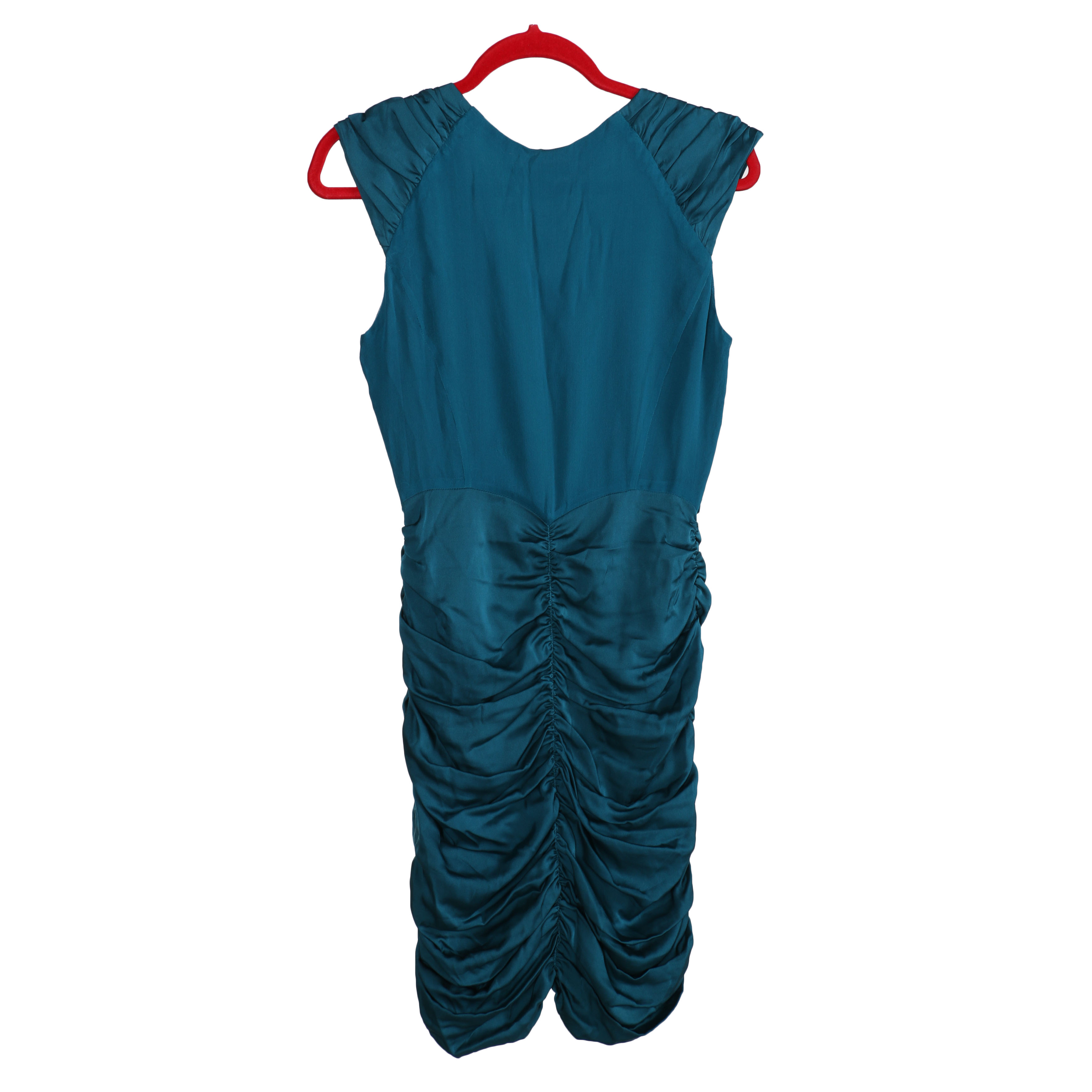 Laila Azhar Teal Ruched Cocktail Dress