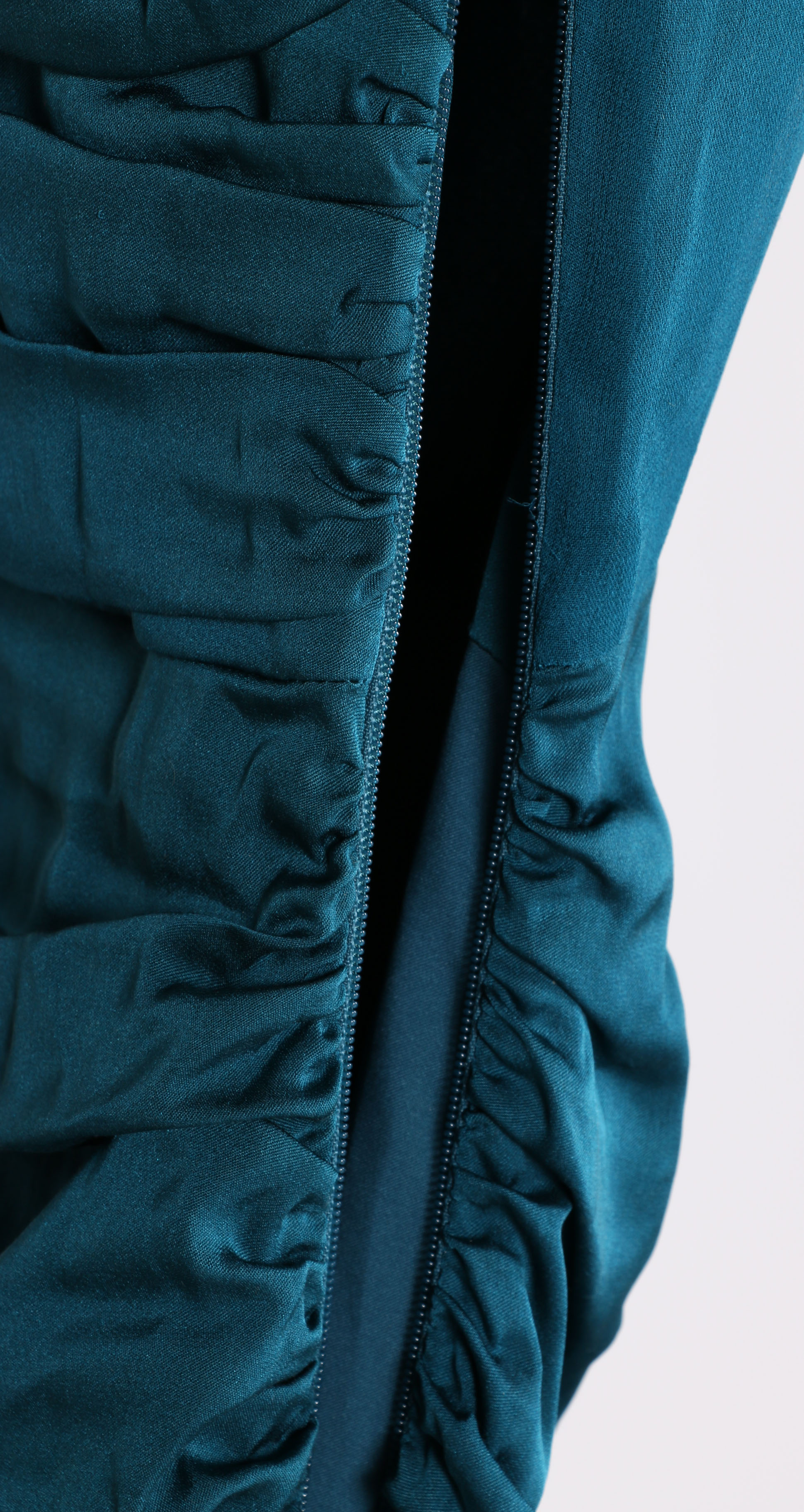 Laila Azhar Teal Ruched Cocktail Dress