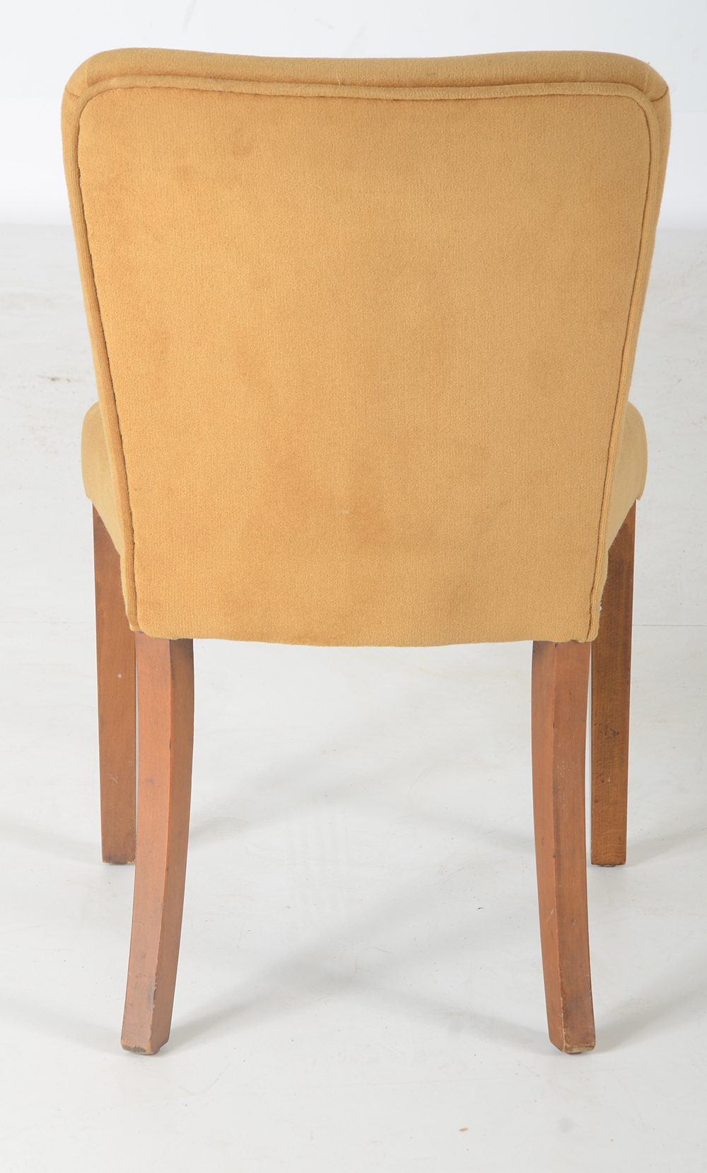 Set of Six Upholstered Dining Chairs in Camel Velvet