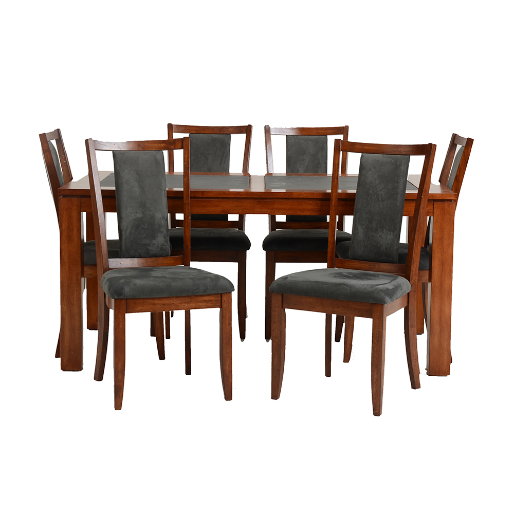 Ashley Furniture Slate Top Dining Table and Six Chairs