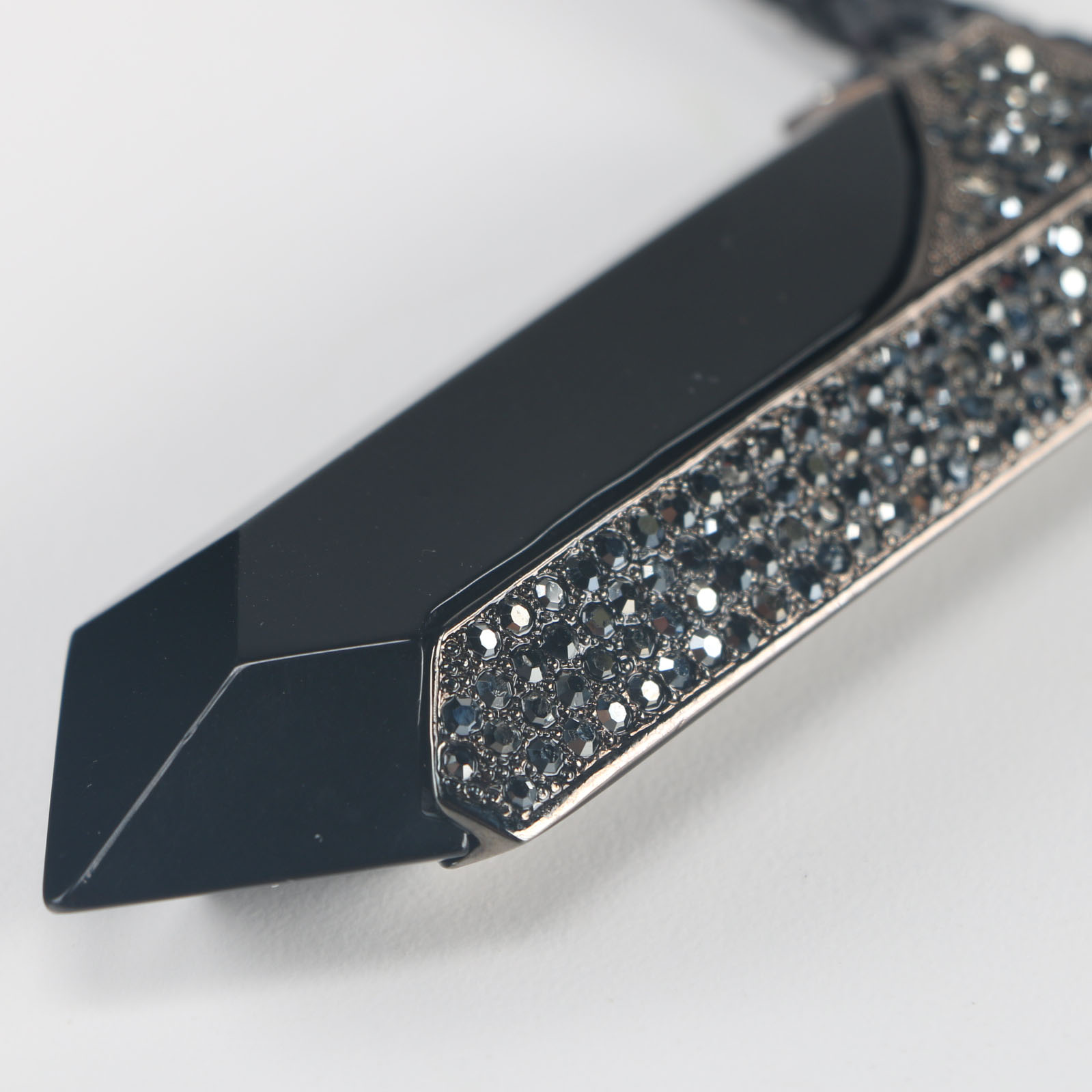 Sachin & Babi Black Leather Rope and Lucite Necklace