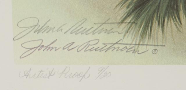 John A. Ruthven Signed Limited Edition Artist Proof Offset Lithographs "Snowy Owls" and "Barred Owls"