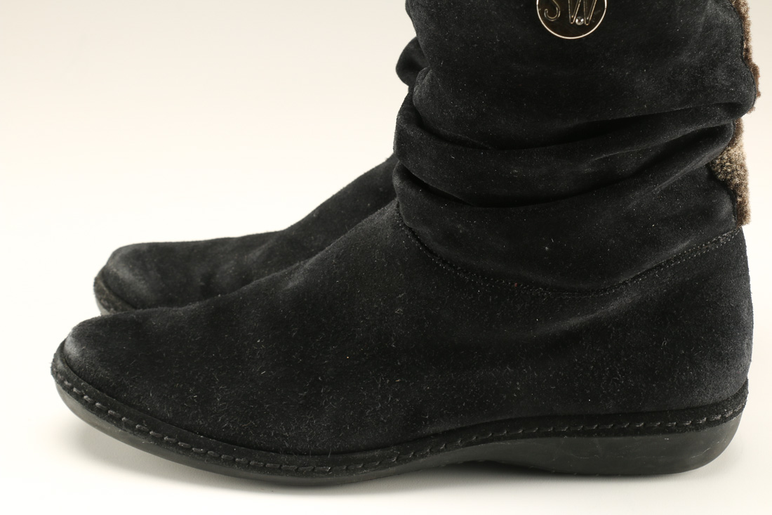 Stuart Weitzman Black Suede Winter Boot