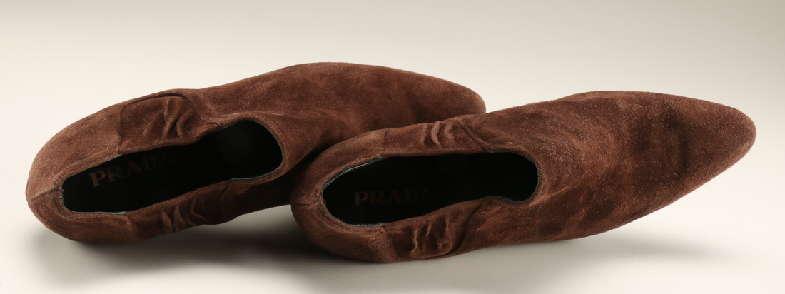 Women's Prada Brown Suede Bootie