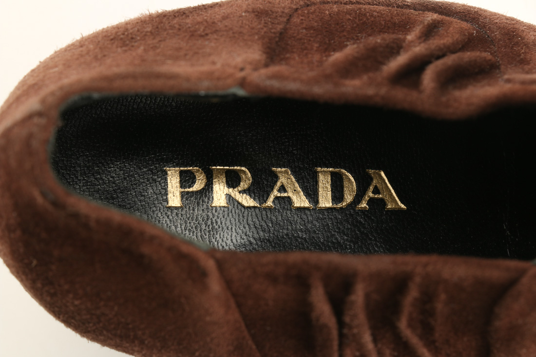 Women's Prada Brown Suede Bootie