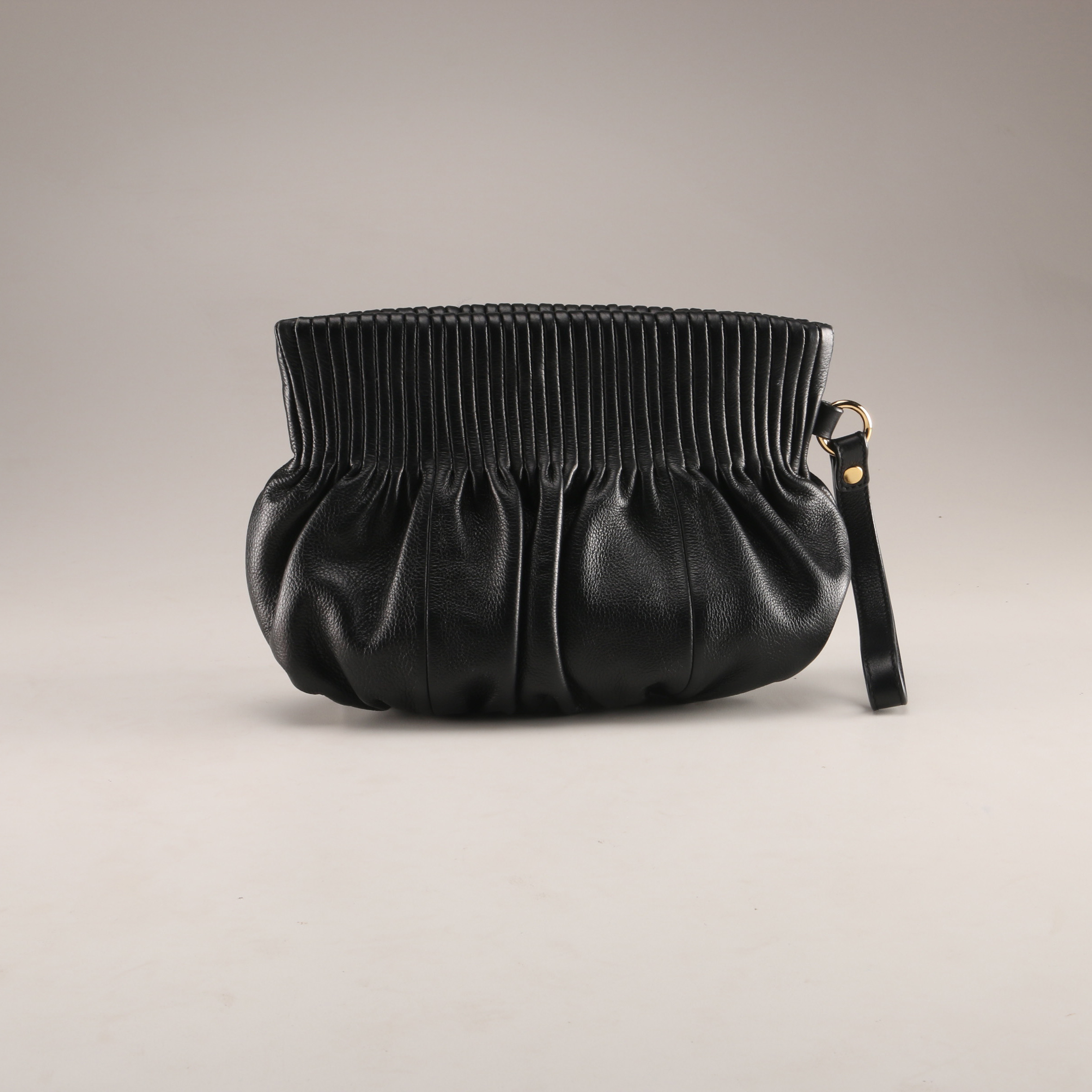 Black Leather Bodhi Clutch