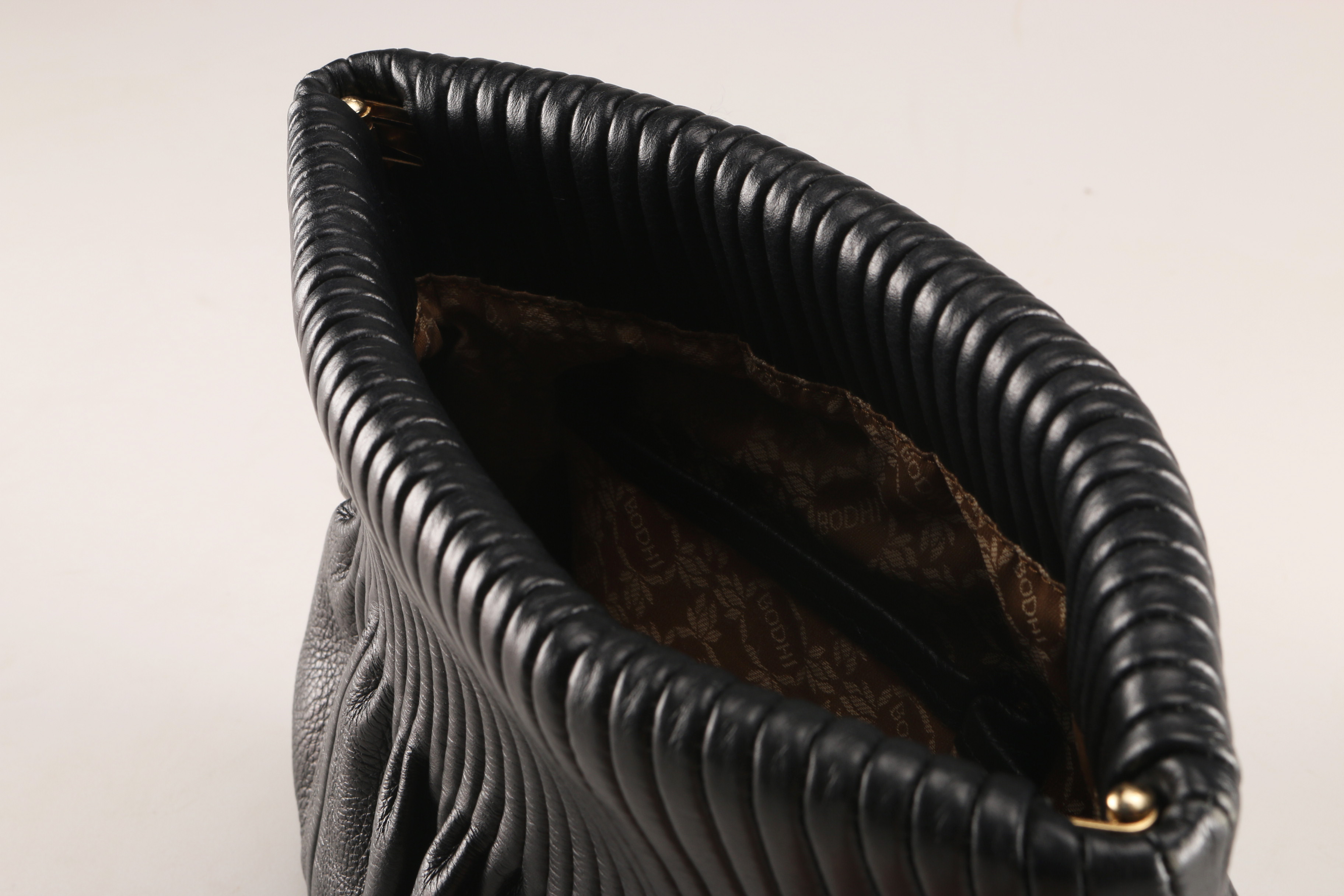 Black Leather Bodhi Clutch