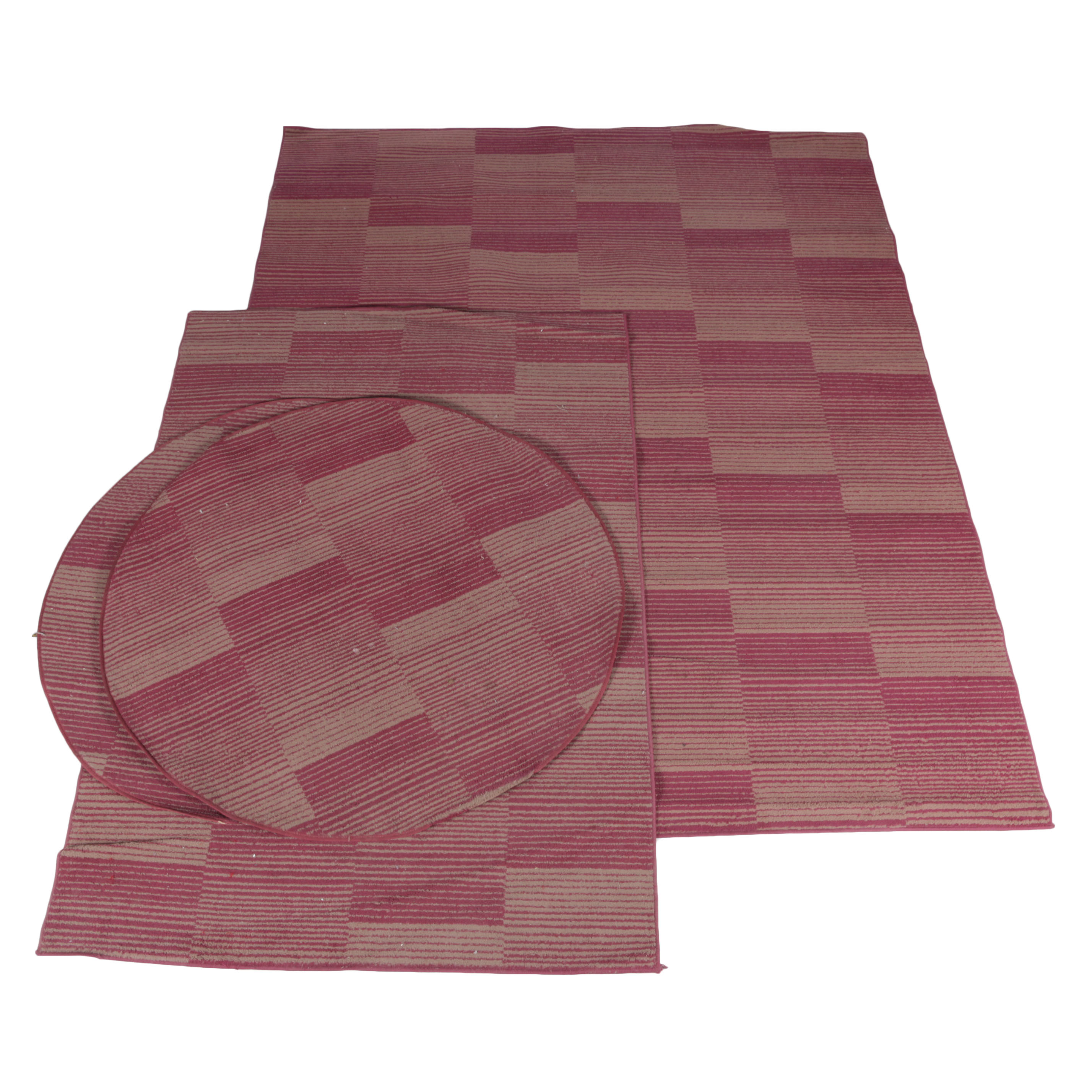 Set of Pink Blind Pattern Rugs
