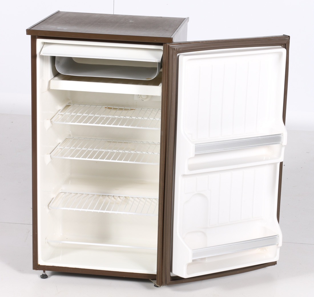 1991 General Electric Wood Laminate Mini Fridge