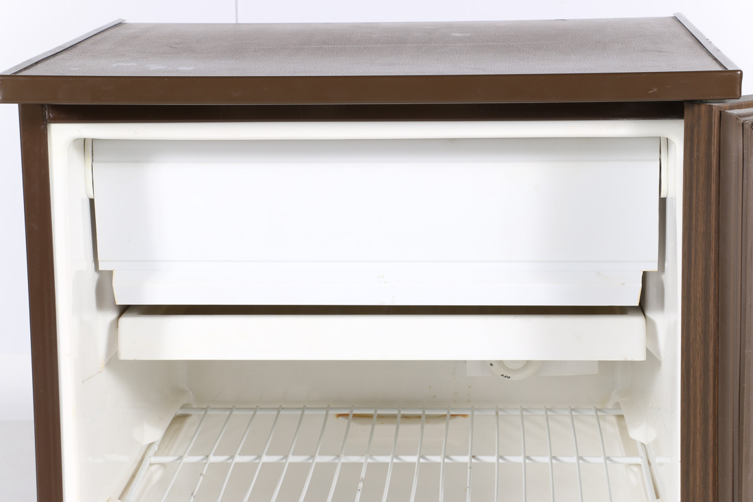 1991 General Electric Wood Laminate Mini Fridge