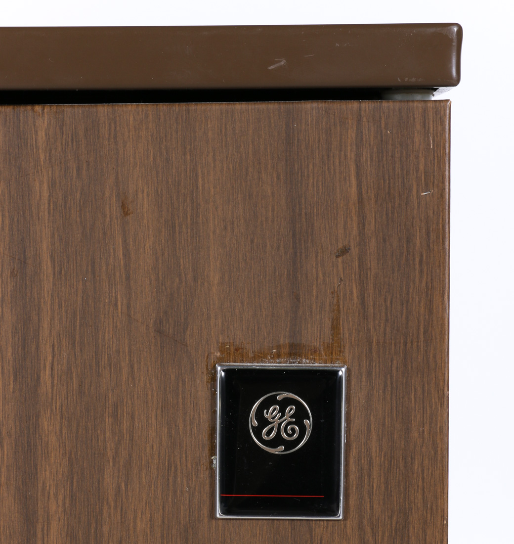 1991 General Electric Wood Laminate Mini Fridge
