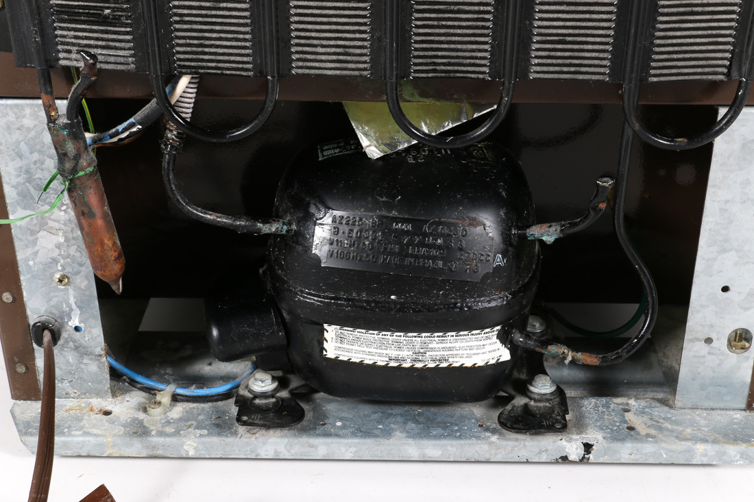 1991 General Electric Wood Laminate Mini Fridge