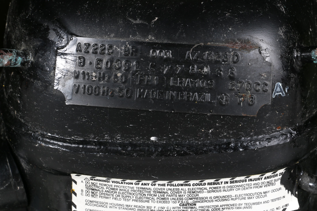 1991 General Electric Wood Laminate Mini Fridge