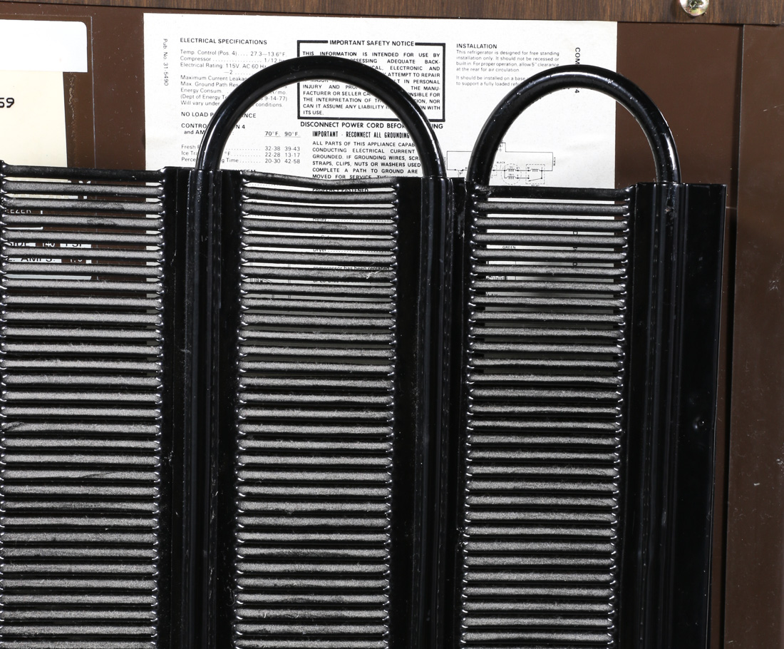 1991 General Electric Wood Laminate Mini Fridge